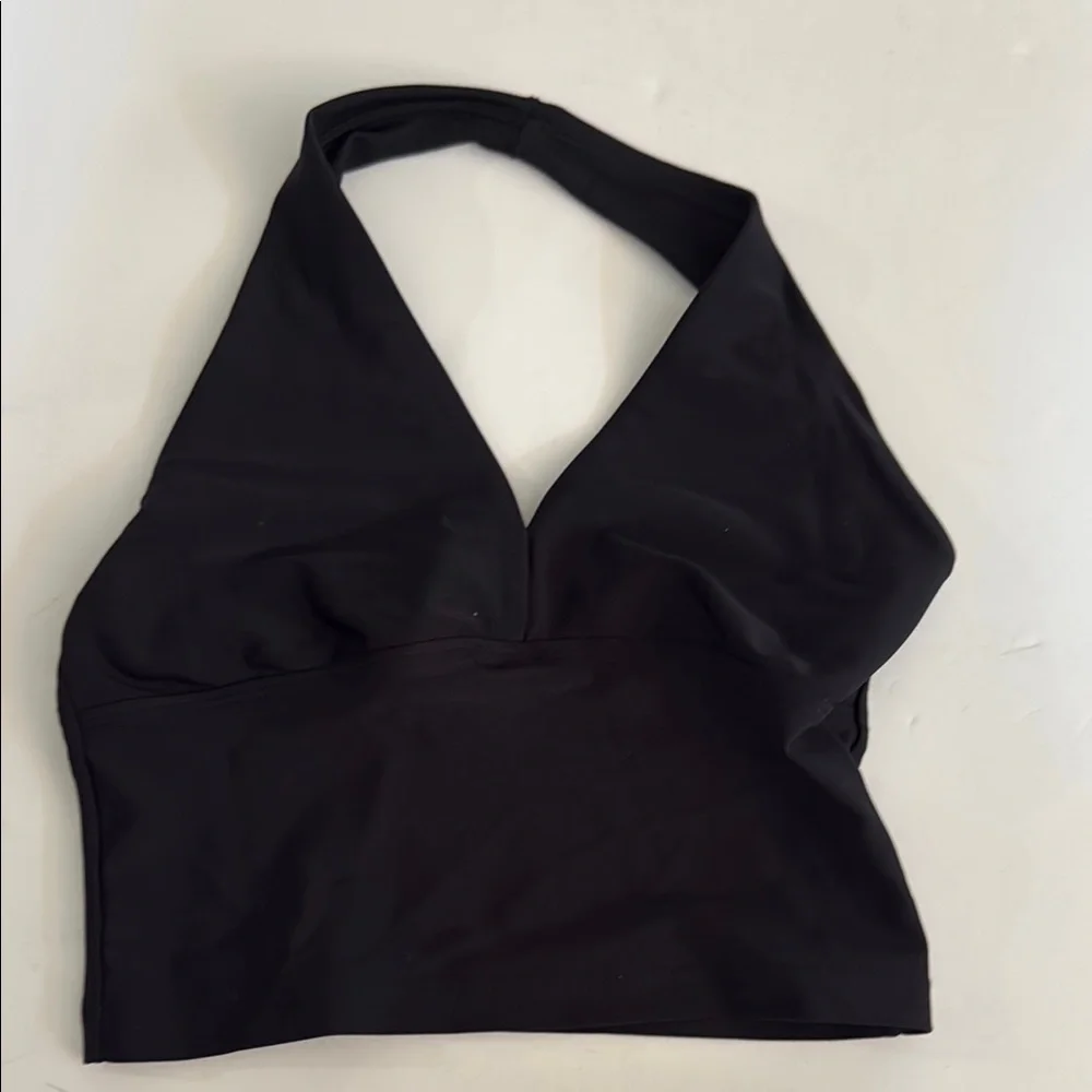 Katrina Black Halter girls  dance Top size youth Large